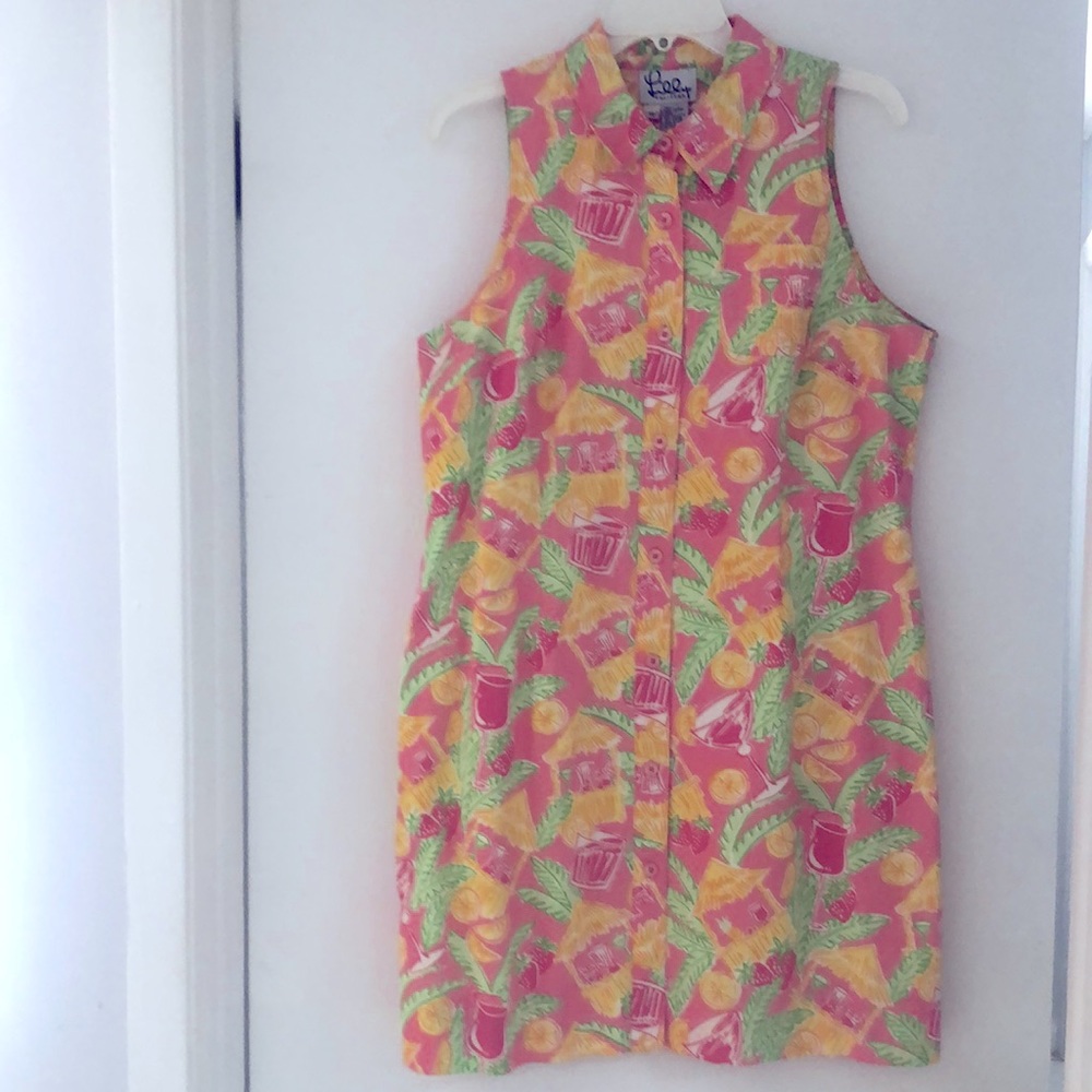 Vintage Lily Pulitzer Cotton “Pink Lemonade” Dress. size 14